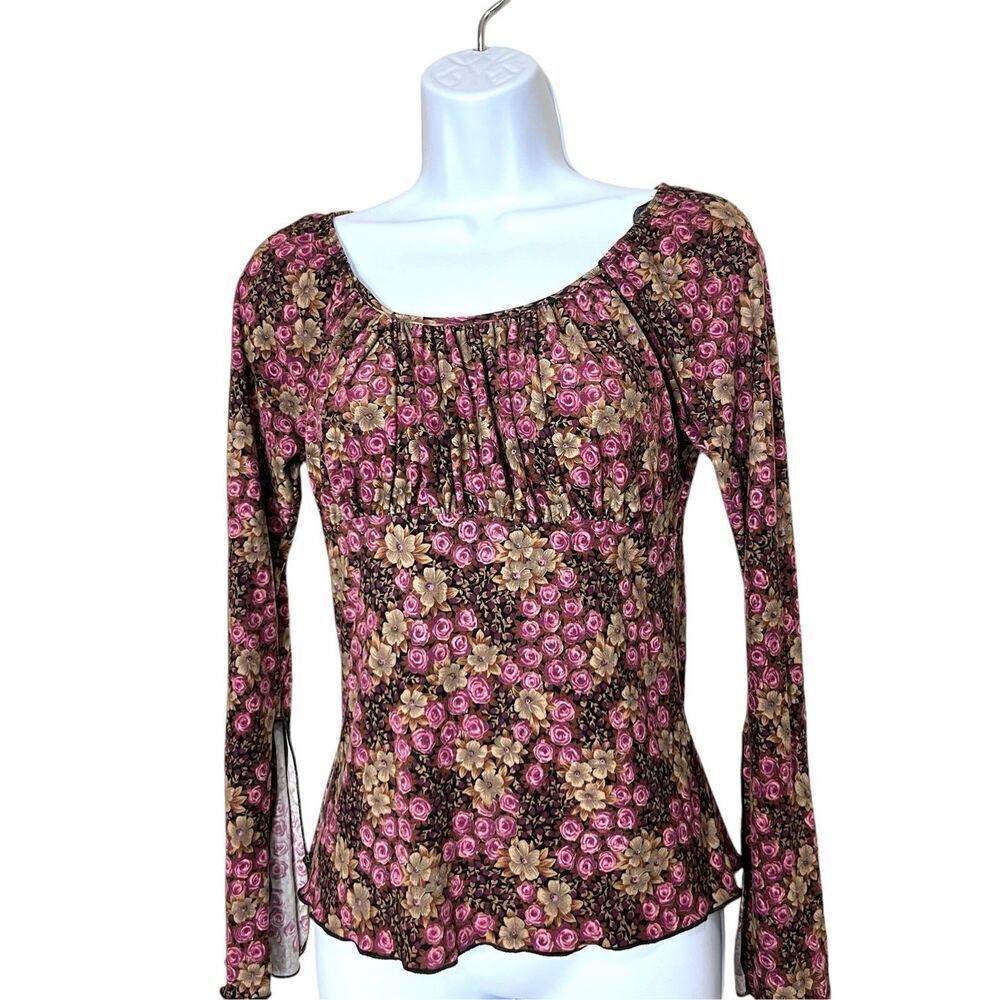 Vintage‎ Self Esteem Y2K Floral Print Babydoll Blouse